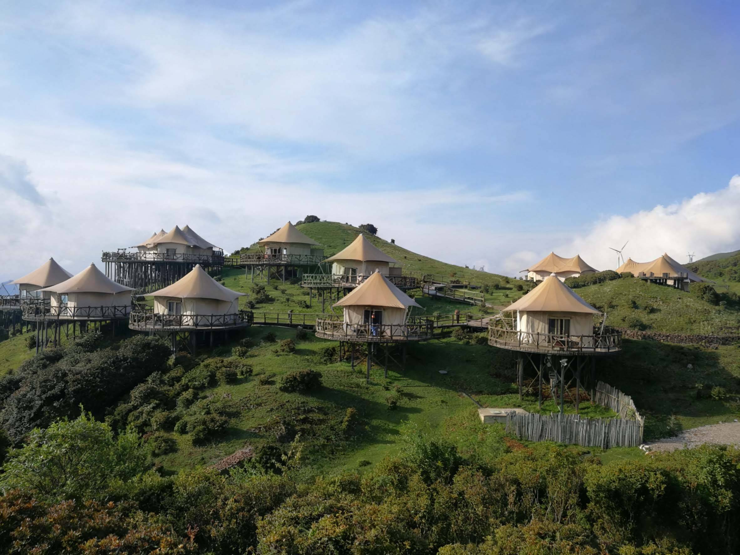 贝壳帐篷帆船帐篷酒店型房型民宿全场景应用专家冰球突破技巧佛山好来居金属结构房屋有限公司：(图2)